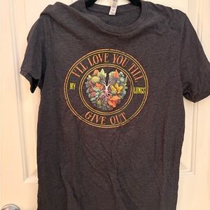 Gray Tyler Childers T-Shirt with Floral Design